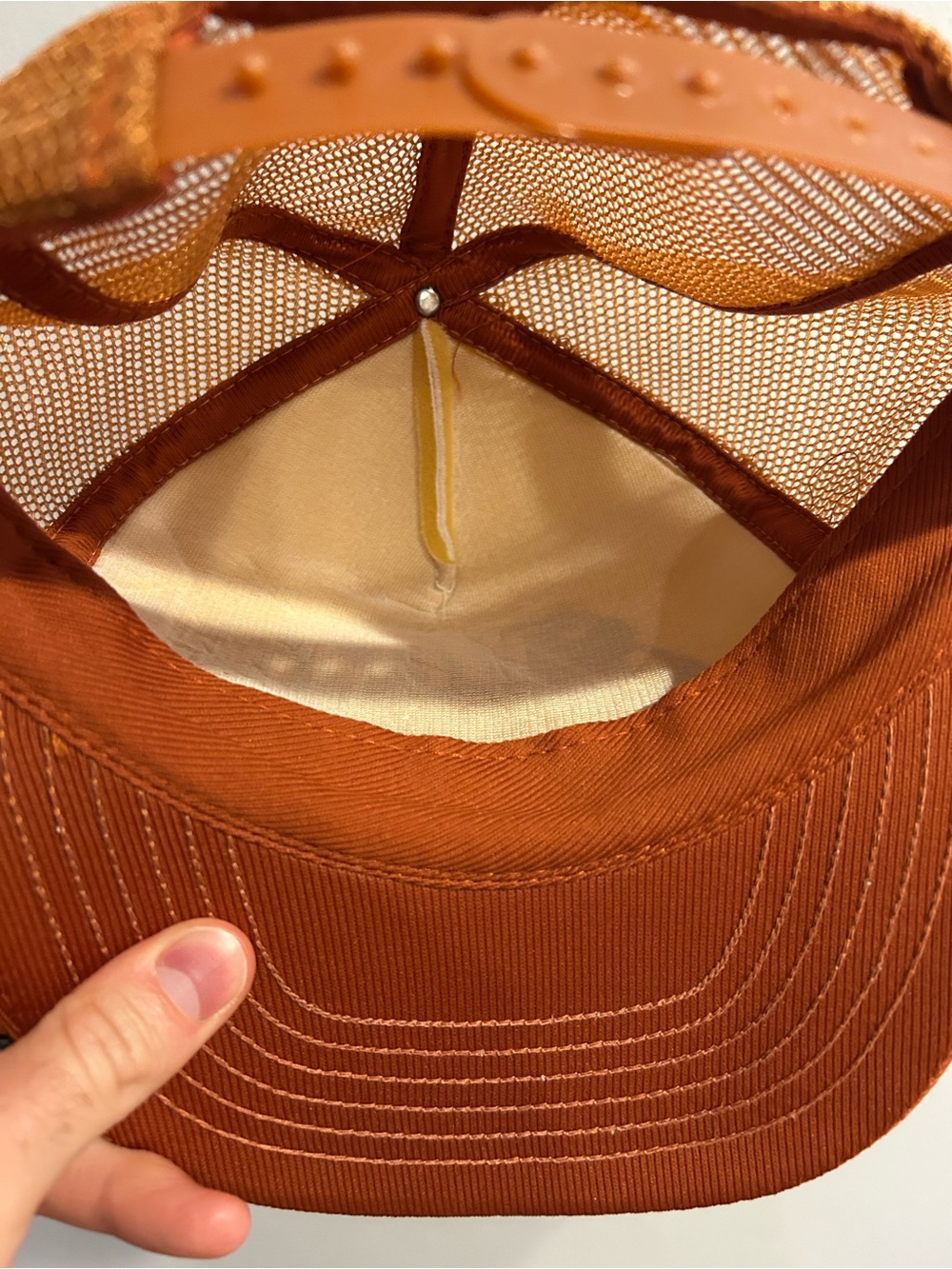 Vintage Meza Sporting Goods Trucker Hat Cap Tan Brown Mesh Snapback 80s - Picture 8 of 10